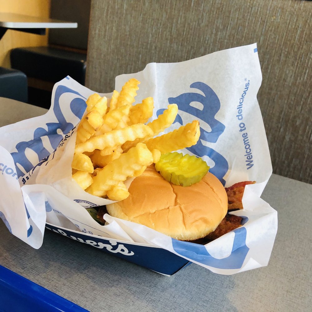Culver's - Crispy Chicken Tender Sandwich with Bacon and Fries - Burgers Near Me - Jensen Beach, Florida