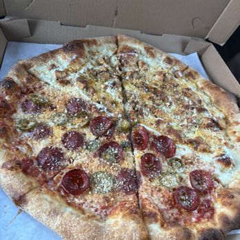 Tiny Lot Pizza and Grill - Half spicy pepperoni half chicken buffalo. - Pizza Near Me - Sacramento, California Tiny Lot Pizza and Grill - Half spicy pepperoni half chicken buffalo. - Pizza Near Me - Sacramento, California