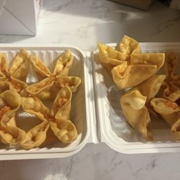 Bad crab Rangoons, sweet and orange and no cream cheese! Bad crab Rangoons, sweet and orange and no cream cheese!