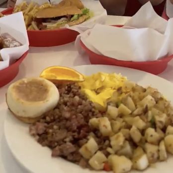 Ruby's Diner - Corned beef hash was a good option for us who arrived hungry for brunch. Burger was good too! - American Near Me - Carlsbad, California Ruby's Diner - Corned beef hash was a good option for us who arrived hungry for brunch. Burger was good too! - American Near Me - Carlsbad, California