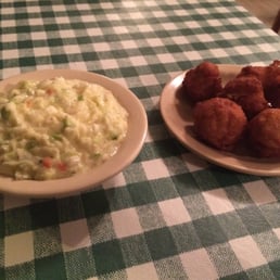Slaw and hush puppies Slaw and hush puppies
