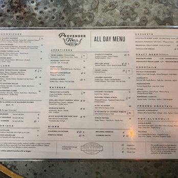 Provender Hall - Menu - Southern Near Me - Fort Worth, Texas