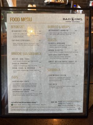 Menu photo 2 Bad Owl Coffee Henderson, NV Menu photo 2 Bad Owl Coffee Henderson, NV