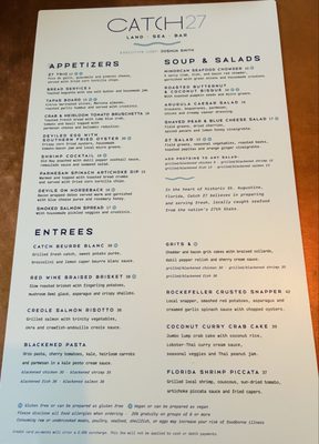 Menu photo 5 Catch 27 Saint Augustine, FL