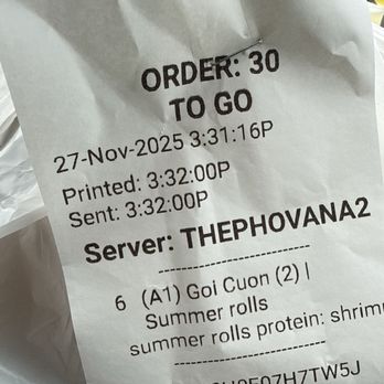 Phovana - (A1) Goi Cuon (2) Summer rolls - Vietnamese Near Me - Amherst, New York