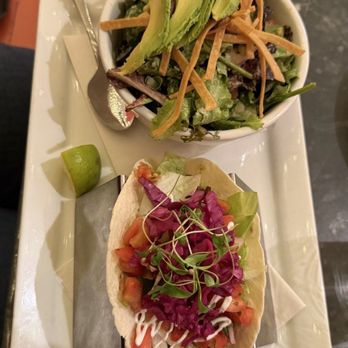 Bar Bombon - Hearts of Palm 'Fish' Tacos House salad - Vegetarian Near Me - Philadelphia, Pennsylvania Bar Bombon - Hearts of Palm 'Fish' Tacos House salad - Vegetarian Near Me - Philadelphia, Pennsylvania