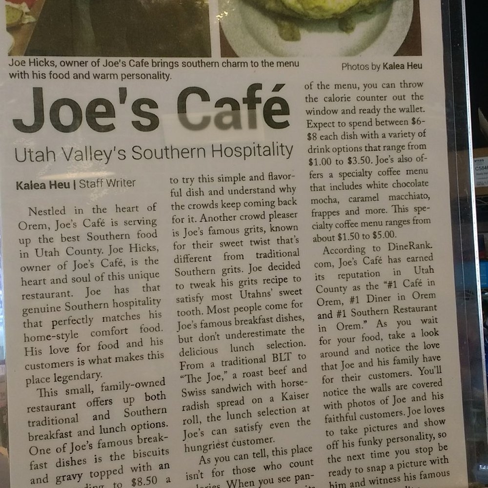 Joes Cafe - Read a little bit about Joe's - Breakfast & Brunch Near Me - Orem, Utah Joes Cafe - Read a little bit about Joe's - Breakfast & Brunch Near Me - Orem, Utah