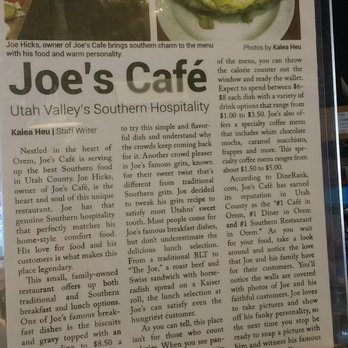 Joes Cafe - Read a little bit about Joe's - Breakfast & Brunch Near Me - Orem, Utah
