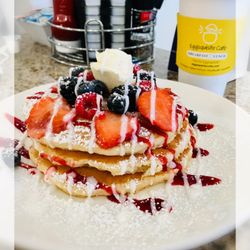 Eggsquisite Cafe - Very berry pancakes