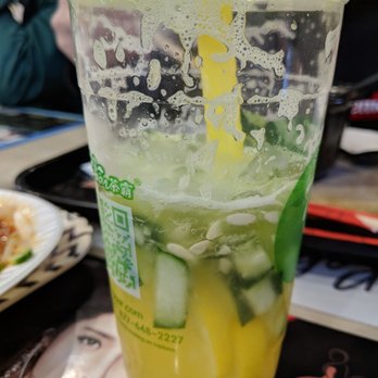 TBaar - real cucumber & lemon slices inside - Bubble Tea Near Me - Flushing, New York