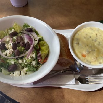 Panera Bread - Greek salad and chicken wild rice soup - Sandwiches Near Me - La Verne, California Panera Bread - Greek salad and chicken wild rice soup - Sandwiches Near Me - La Verne, California