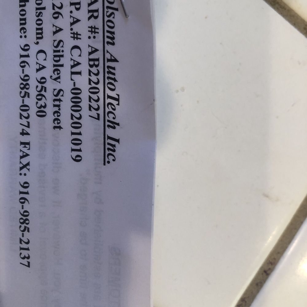 Folsom Autotech - Invoice - Auto Repair Near Me - Folsom, California