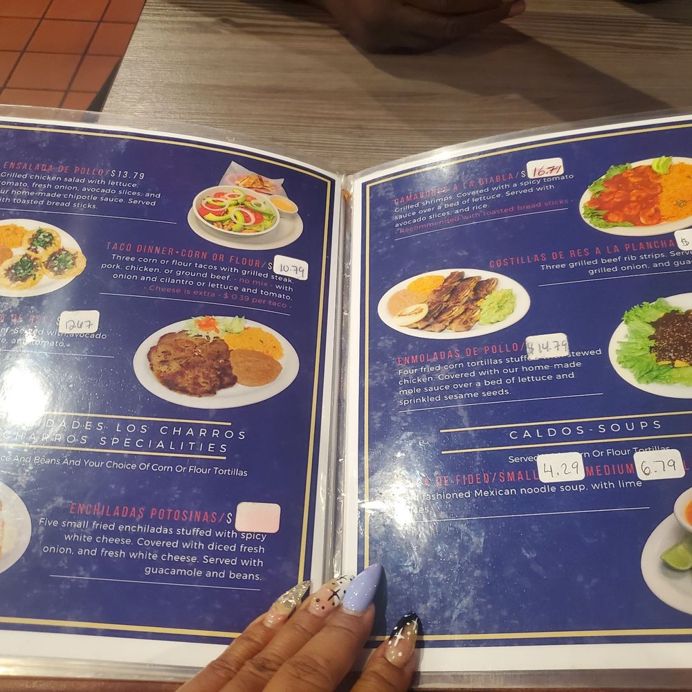 Los Charros - Menu as of 9/8/22 - Mexican Near Me - East Moline, Illinois
