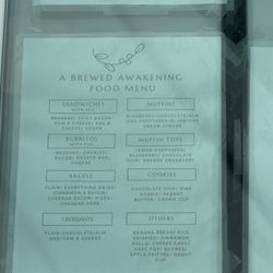 A Brewed Awakening - Menu from may 2026