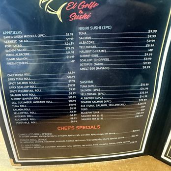 Pescaderia El Golfo 2 - Sushi menu - Seafood Near Me - Corona, California Pescaderia El Golfo 2 - Sushi menu - Seafood Near Me - Corona, California