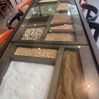 Anoush'ella - Table with various seasonings. So dope! - Lebanese Near Me - Boston, Massachusetts
