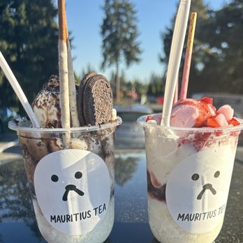 Mauritius Tea - Oreo Shave Ice and Strawberry Shave Ice - Bubble Tea Near Me - University Place, Washington