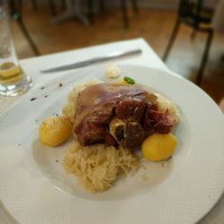 Restaurant Aux Armes de Colmar - Pork shank braised in sauerkraut.