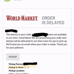 Order delay email