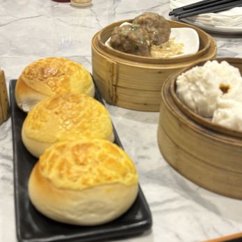 Diamond Bay Restaurant - Pineapple Bolo Bao Custard Bun - Dim Sum Near Me - Seattle, Washington