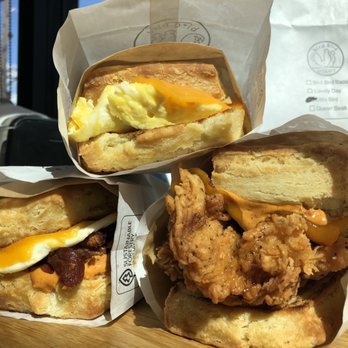 Bird Bird Biscuit - Left to Right! Bacon biscuit , scrambled egg and cheese and chicken biscuit! - Breakfast & Brunch Near Me - Austin, Texas Bird Bird Biscuit - Left to Right! Bacon biscuit , scrambled egg and cheese and chicken biscuit! - Breakfast & Brunch Near Me - Austin, Texas