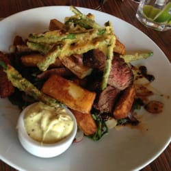 Rocket at Saltwater - Steak and chip salad