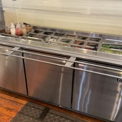 The Soup & Salad Shop - Our salad bar with vegan and vegetarian options available. Almonds, sunflower seeds, and walnuts may be on the bar.