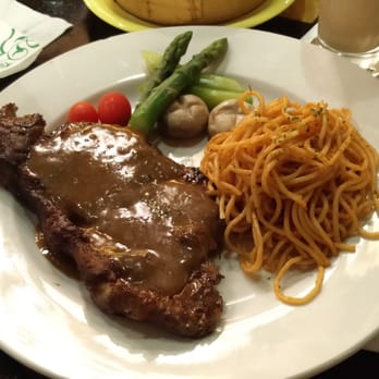 Ten Ren's Tea - Steak and spaghetti from their holiday special menu - Tea Rooms Near Me - Thornhill, Ontario Ten Ren's Tea - Steak and spaghetti from their holiday special menu - Tea Rooms Near Me - Thornhill, Ontario
