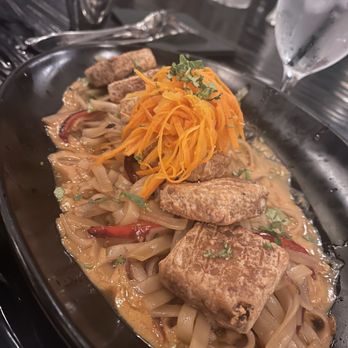 The Bellwether - Okabe was actually very good: fried tofu atop rice noodles in a peanut sauce - Cocktail Bars Near Me - St. Louis, Missouri The Bellwether - Okabe was actually very good: fried tofu atop rice noodles in a peanut sauce - Cocktail Bars Near Me - St. Louis, Missouri