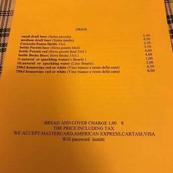 Il Cerchio - English menu page 1 - Pizza Near Me - Milan, Michigan