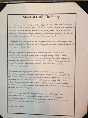 Menu photo 7 Stardust Cafe Lewisburg, WV