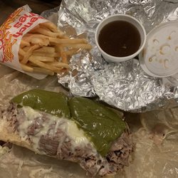 Pop’s Italian Beef & Sausage - 6" Original Italian Beef with Mozzarella Cheese, Sweet Peppers, Au Jus on the side, Small Fry