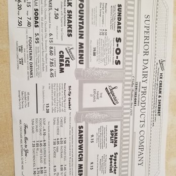 Superior Dairy - Menu - Ice Cream & Frozen Yogurt Near Me - Hanford, California