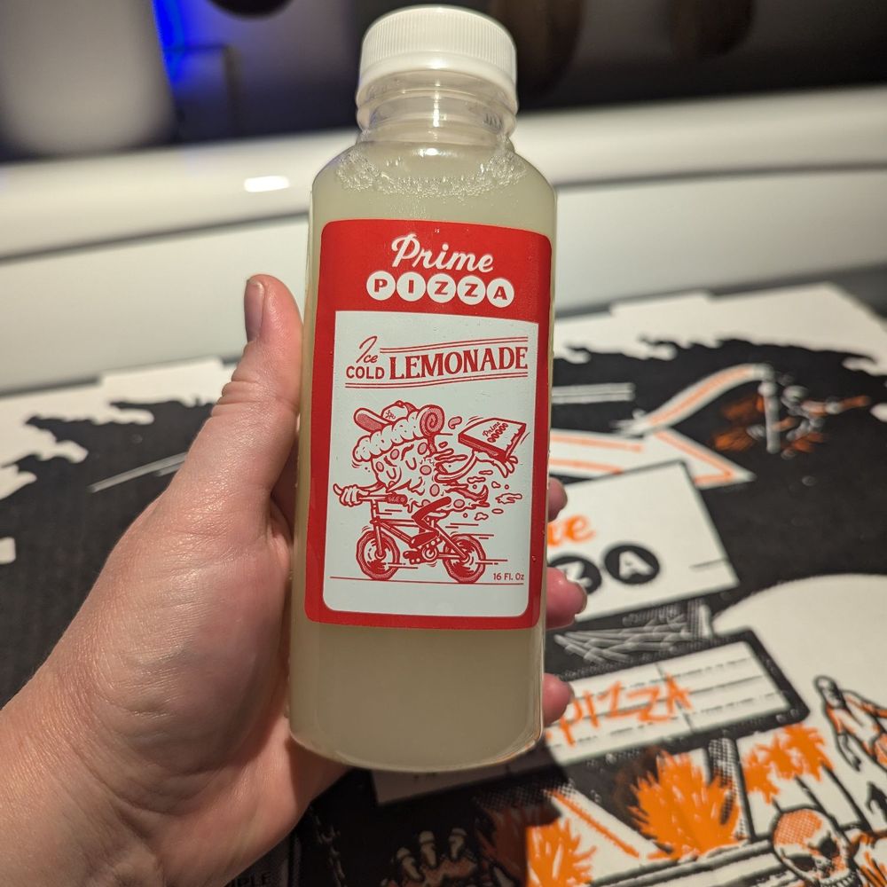 Prime Pizza - Lemonade came in a cute little bottle! (For the 21+ it made a great mixer!) - Pizza Near Me - Burbank, California Prime Pizza - Lemonade came in a cute little bottle! (For the 21+ it made a great mixer!) - Pizza Near Me - Burbank, California