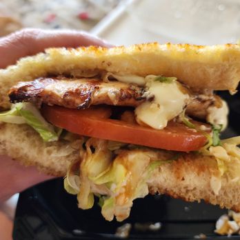 Habit Burger & Grill - Chicken bbq sandwich lots of fried onions i removed but added flavor for ones I kept on. Perfect size for nice lunch - Burgers Near Me - Gilroy, California Habit Burger & Grill - Chicken bbq sandwich lots of fried onions i removed but added flavor for ones I kept on. Perfect size for nice lunch - Burgers Near Me - Gilroy, California