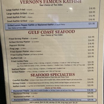 Vernon's Kuntry Katfish - Menu - Seafood Near Me - Conroe, Texas