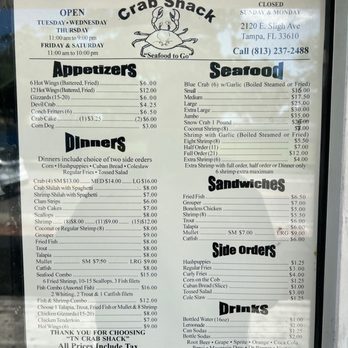 T N Crab Shack - Menu - Seafood Near Me - Tampa, Florida T N Crab Shack - Menu - Seafood Near Me - Tampa, Florida