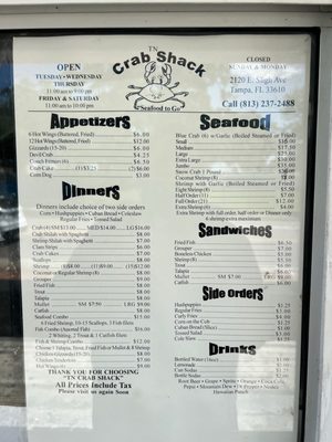 Menu photo 1 T N Crab Shack Tampa, FL Menu photo 1 T N Crab Shack Tampa, FL