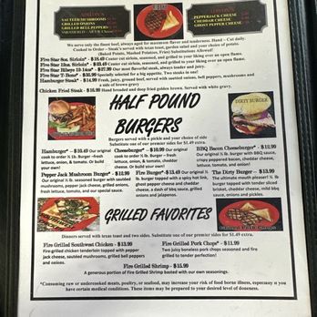 Five Star BBQ & Steakhouse - Menu pg 2 - Barbeque Near Me - Stroud, Oklahoma Five Star BBQ & Steakhouse - Menu pg 2 - Barbeque Near Me - Stroud, Oklahoma