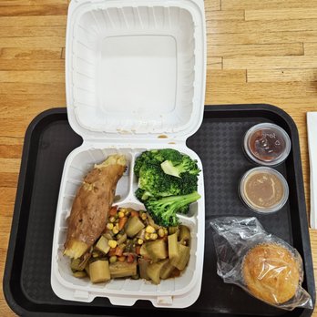 Chicks Natural - a meal in a styrofoam container - American Near Me - Encinitas, California