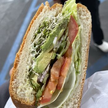 Sun Donuts - Veggie sandwich includes fresh sprouts and avocado. The bread was warm, deliciously and unassumingly pleasant. - Donuts Near Me - Alhambra, California