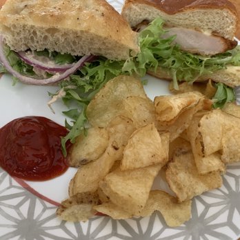 Panera Bread - Slice of Tuna salad sandwich & chicken sandwich with potato chips - Sandwiches Near Me - Sunnyvale, California