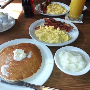 Denny's - Pancakes fluffy eggs soft w/ american cheese bacon and sausage links the bomb - American Near Me - Indianapolis, Indiana Denny's - Pancakes fluffy eggs soft w/ american cheese bacon and sausage links the bomb - American Near Me - Indianapolis, Indiana