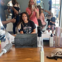 At one of the stations getting our hair done! At one of the stations getting our hair done!