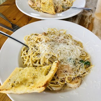 Shells Seafood - Infamous Shrimp Pasta with Texas Garlic Toast x 2.  Delicious and filling! - Seafood Near Me - St. Pete Beach, Florida