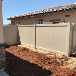 A & A Fence Company - Tan Vinyl Fencing