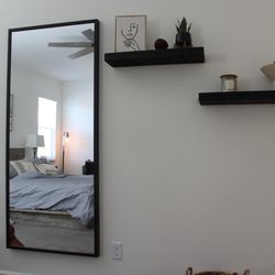 Better Fix Property Services & Construction - Floating shelves and a mirror hung for a customer. She decorated it beautifully. Go to our website to schedule your service today!