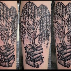 Poppycock Tattoo & Piercing - Willow Books Tattoo by Eric Hendrickson