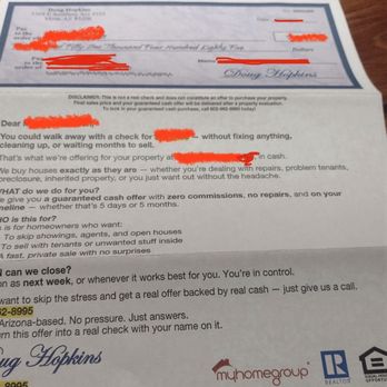 Doug Hopkins Real Estate - The letter my client received. For privacy purpose, I've crossed out private information. - Real Estate Services Near Me - Mesa, Arizona Doug Hopkins Real Estate - The letter my client received. For privacy purpose, I've crossed out private information. - Real Estate Services Near Me - Mesa, Arizona
