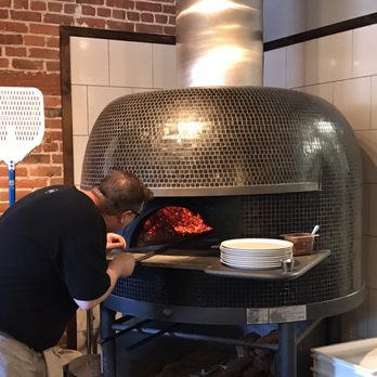 Brick Fire Tavern - Oven all the way from Italy.  Looks like you could fit a witch in there :-P - Pizza Near Me - Honolulu, Hawaii